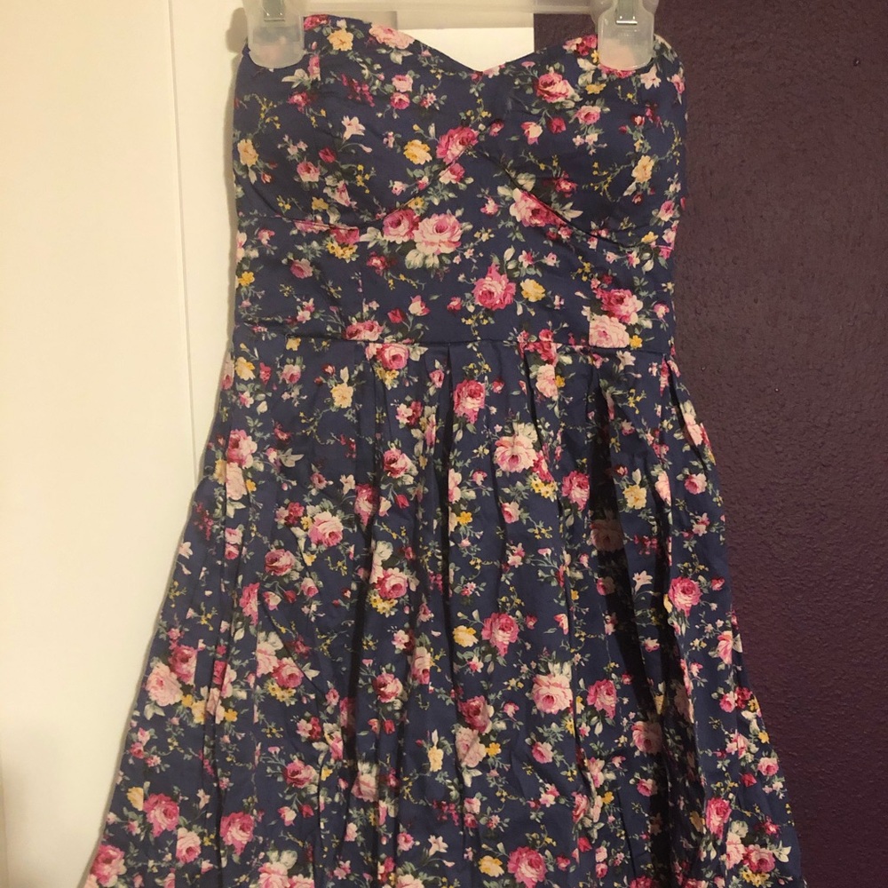 Strapless floral dress